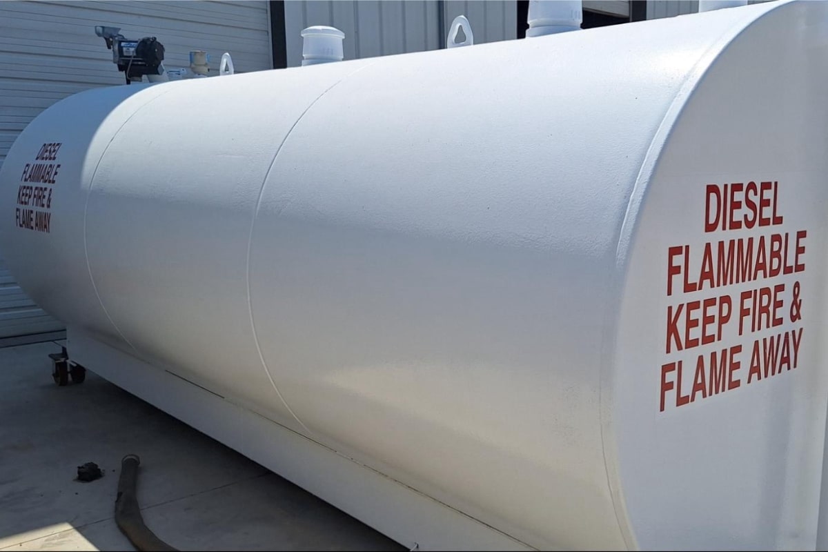 white diesel tank
